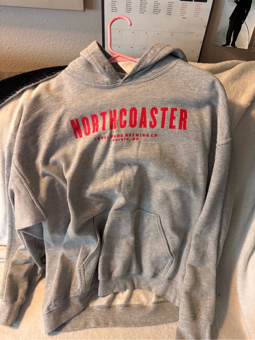 Gildan Gray Hoodie with Red NORTHCOASTER Logo